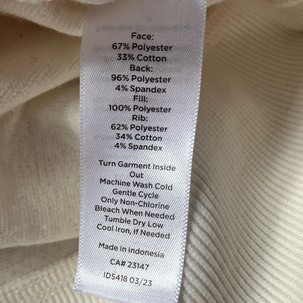 T by Talbots - Quilted Ivory Crewneck Sweatshirt - Large - Picture 5 of 6